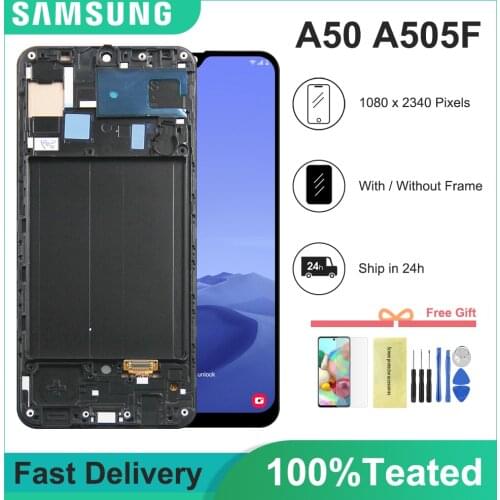 6.4'' For Samsung galaxy A50 A505F/DS LCD A505F A505FD A505A LCD Display Touch Screen Digitizer Assembly For Samsung A50 Display