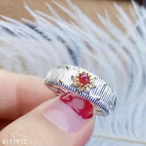 KJJEAXCMY fine jewelry natural Ruby 925 sterling silver new adjustable gemstone women men ring support test luxury lovely