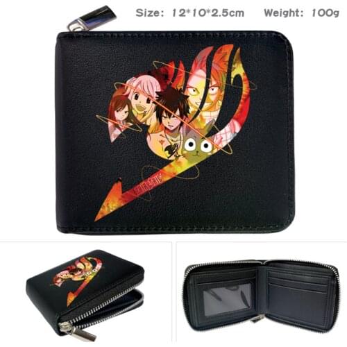 Anime FAIRY TAIL Logo Wallet New Cards Purse Boys Girls Boutique Short Wallet Zipper Wallet
