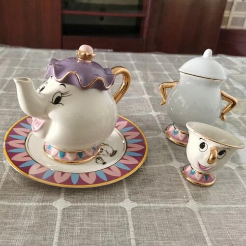 Cartoon Beauty And The Beast Tea Set Mrs Potts Mug And Chips Cup Coffee Cup Set for Friend Gift
