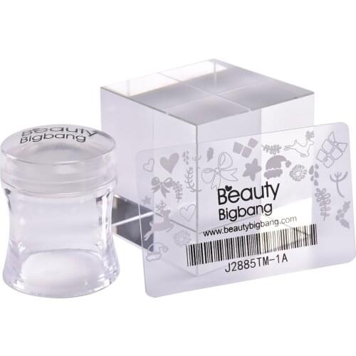 Beauty BigBang Nail Stamper Kits Rubber Stamp Nail Scraper Clear Jelly Flower Handle Nail Art Template Stencil Accessories Tool