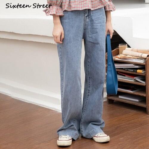 New Denim Jeans Femme High Waisted Wide Leg Pants Women Y2k Aesthetic Fashion Baggy Trousers Female Streetwear Plus Size 2021