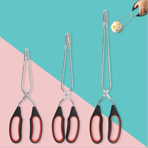 New Convenient BBQ Tools Stainless Steel Scissors Type Grilled Food Clip Barbecue Accessories Portable Tongs Outdoor Gadget
