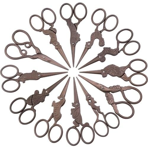 LMDZ Stainless Steel Shear Cute Animal Shape Scissors Tailor Scissors for Cutting Fabrics Cloth Needlework Zodiacal Animals