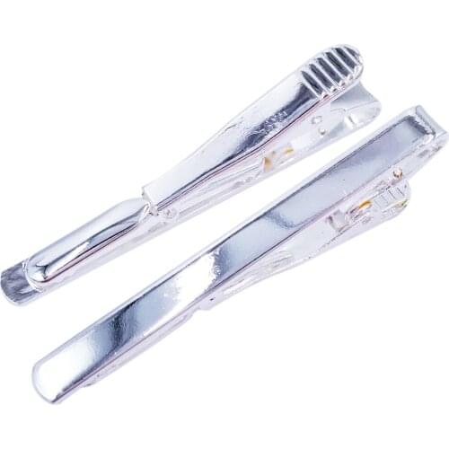 Wholesale Silver Plated 55x5mm Plain Tie Bar Long Tie Clip Tie Tack Blank Pin Tray Brooch TB010