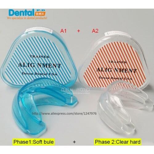 New 2Pcs/lot Dental Tooth Orthodontic Appliance Trainer Alignment Braces Mouthpieces On Sale Teeth Care