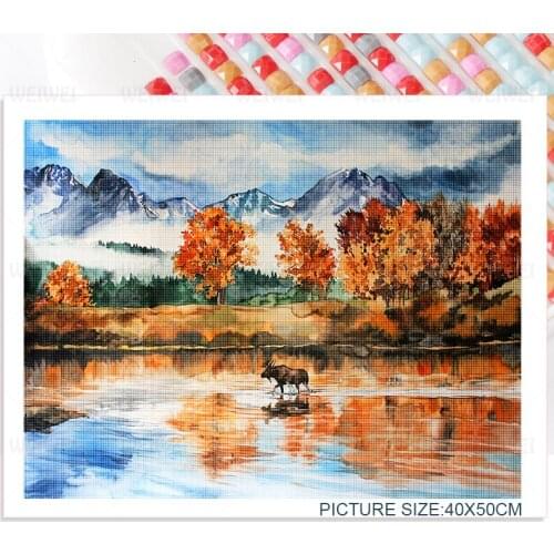 Pastoral Scenery 5D Diy Diamond Painting Wall Art Fantasy Tree Mosaic Sticker Diamond Embroidery Home Decoration Handmade Gift