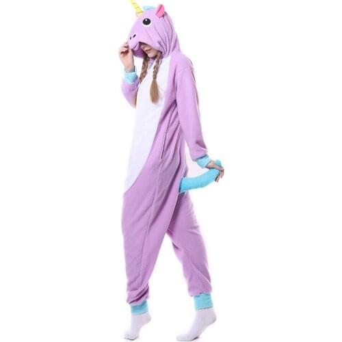 Adult Purple Unicorn Onesie Cosplay Costume Pajamas Sleepwear For Women Men