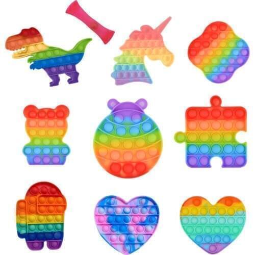 Pops Fidget Toys поп ит Reliver Stress Rainbow Push Is Bubble Antistress Toys Adult Children Simple Dimple Toy To Relieve Autism