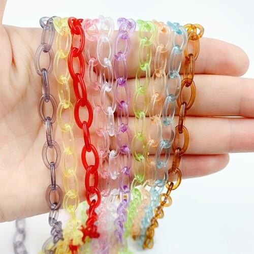 Potosala 50cm Colorful Transparent Oval Acrylic Chain Link Connector For DIY Handmade Necklace Keychains Accessories Making 10Pc