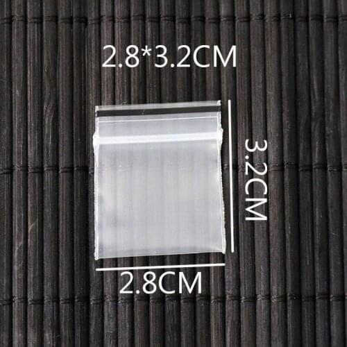 Retail 100Pcs 2.8cmx3.2cm /1inch x1.25inch Transparent Pill Pearl Powder Hermetic Bag Zip Lock Plastic Gift Packaging Bags