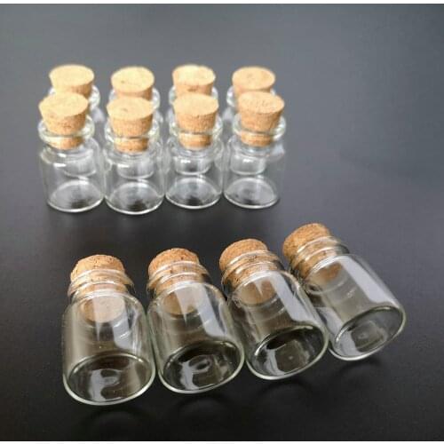 100Pcs/Lot 5ml 22x30x12.5mm Mini Glass Jars with Cork Stoppers Small Wishing Bottle Storage Packing Bottles For Wedding Gift