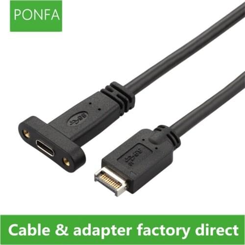 USB3.1 USB 3.1 Front Panel Header type-e Type E to USB-C Type-C C Female Extension Cable with Panel Mount Screw