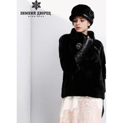 High-grade dress fashion mink fur coat Short imported coats Genuine Leather fur coats for women Mandarin Colla fur coat