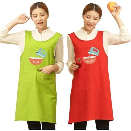 Funny Couple Cooking Housework Adult Apron Gown Chef Baking Work Clothes Kitchen Cotton Apron Pinafore Print Logo
