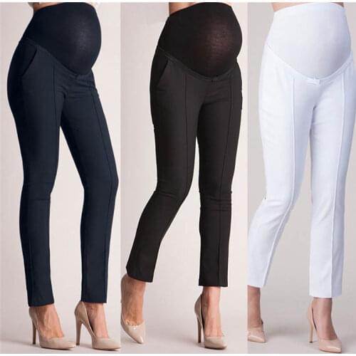 Womens Pants Stomach Pregnant Womens Trousers Elastic Belly Protection Maternity Pregnant Pants Trousers Pencil Pants