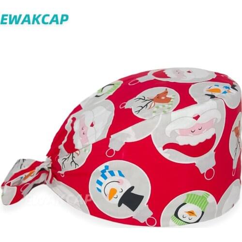 Women scrub Caps beauty salon men Nursing hats practice nursing caps printing chirurgie Dentiste cotton surgical cap wholesale