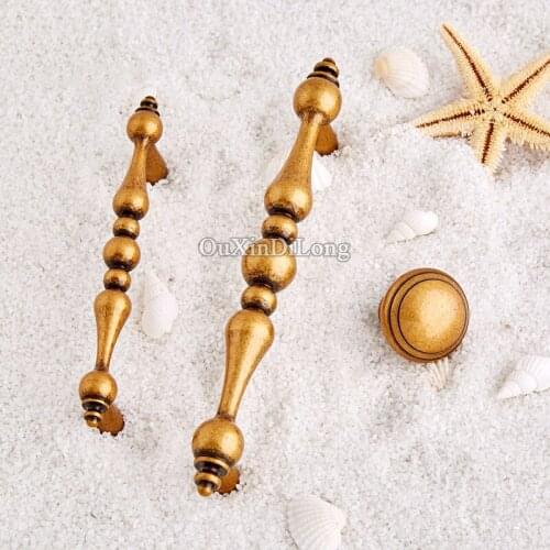 Retro 10PCS European Antique Kitchen Door Furniture Handles Brass Cupboard Drawer Wardrobe Cabinet Pulls Handles and Knobs