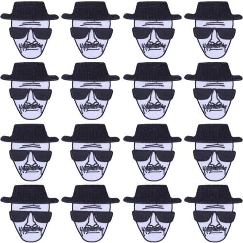 Prajna 10PCS Set Patch Black People Parches Embroidery Punk Iron On Patches For Clothes Sew Clothing Stickers DIY Applique Badge