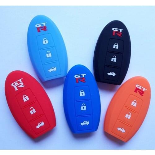20pcs Smart Silicone Key Case Skyline GT-R Key Holder For Nissan GTR R35 R34 R32 Silicon Keyless Remote Protecting Bag 3Button