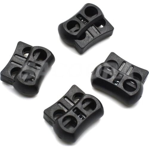 25pcs/pack 2 Holes Cord Lock Toggle Stopper Plastic toggle clip Black 15mm*20mm*7.5mm K-111