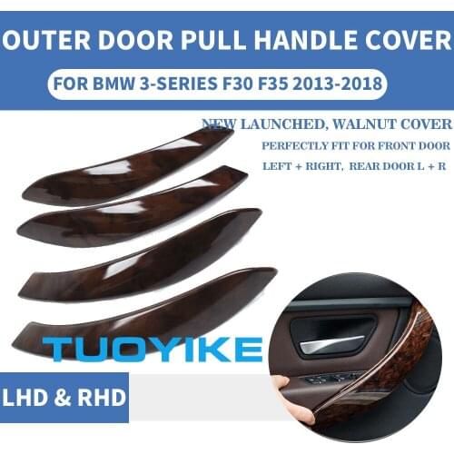 LHD RHD Walnut Car Interior Inner Door Pull Handle Outer Protective Cover Panel Mahogany For BMW F30 F80 F31 F32 F33 F35 F82 M3