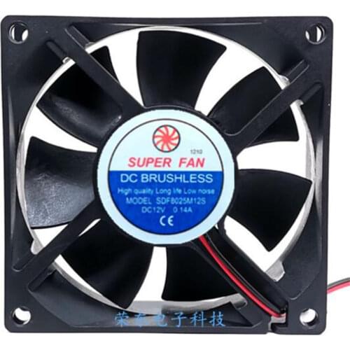 Super fan brushl for ess 12v 0.14a sdf8025m12s cooling fan