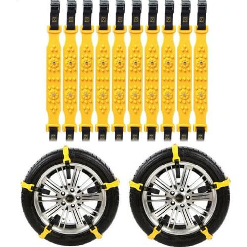 10PCS Car Tire Snow Chains Winter Snow Tire Chains Mud Tyre Anti-Skid Belts Emergency Driving Belts On Wheels