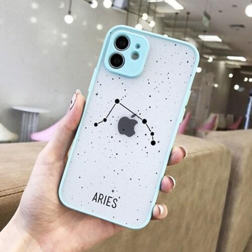 Sky Blue Constellations Pattern Phone Case For iphone 12 11 Pro Mini X XR XS 7 8 Plus SE 2020 Soft TPU Camera Protective Cover