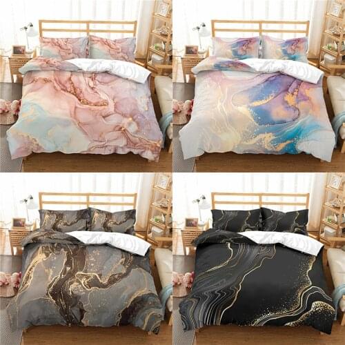 Home Textile Luxury 3D Marble Print 2/3Pcs Comfortable Duvet Cover PillowCase Bedding Sets Queen and King EU/US/AU Size