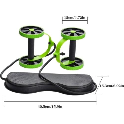 Double AB Roller Resistance Pull Rope Abs Wheel Roller Men Women Fitness Muscle Triner Finer Fitness Equipment for Gym Trainer