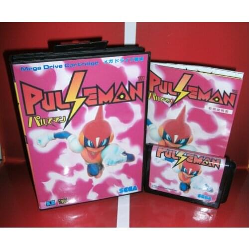 MD games card - Pulse Man Japan Cover with Box and Manual for MD MegaDrive Genesis Video Game Console 16 bit MD card