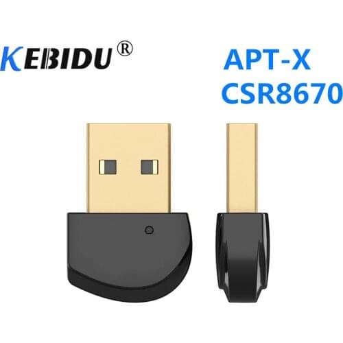 Kebidu Bluetooth4.2 USB Bluetooth Adapter Dongle APT-X Wireless Audio Adapter Transmitter Wireless USB Dongle CSR8670 Drive Free