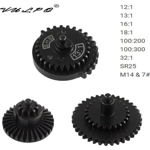 VULPO 12:1 13:1 16:1 18:1 100:200 100:300 32:1 SR25 M14 High Speed & High Torque Gear Set For Ver.2/3/7 SR25 AEG Airsoft Gearbox