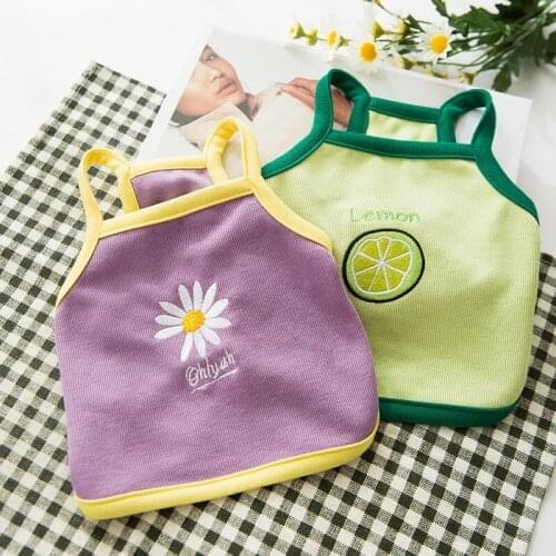 Fruit Printing Summer Pet Clothes For Small Dogs Cats Chihuahua Yorkshire Cotton Vest Sleeveless T-shirt Elasticity Dog Costumes