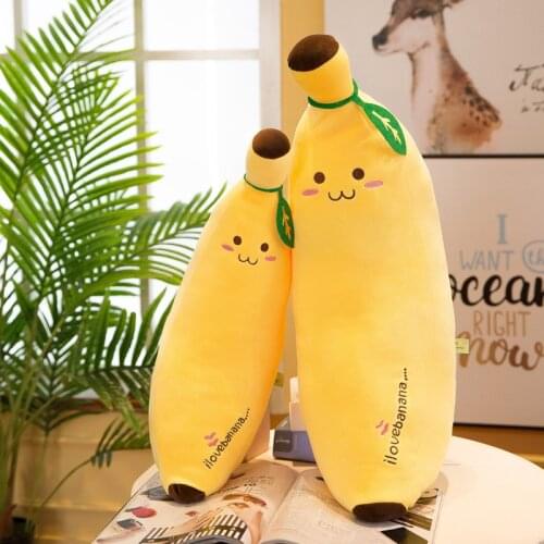 1pcs Soft Banana Plush Pillow Cushion Yellow Cute Banana Cartoon Fruit Plush Doll Toy Birthday Present To Children Friends