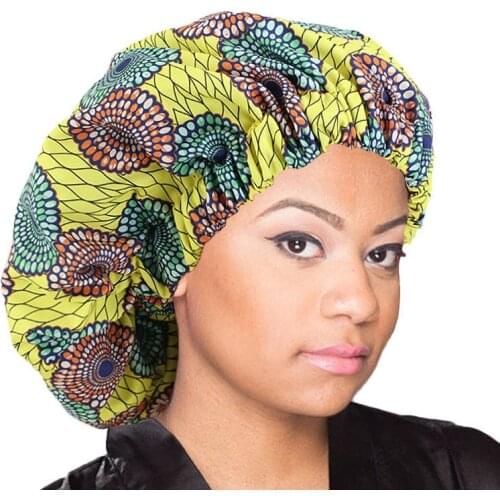 New Extra Large Satin Lined Bonnet 2021 Women Big Size Beauty Print Satin Silk Bonnet Sleep Night Cap Head Cover Bonnet Hat