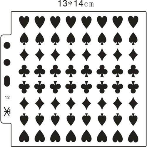 Wholesale Poker suit shield DIY cake scrapbook stencils hollow Embellishments printing lace ruler Valentines Day