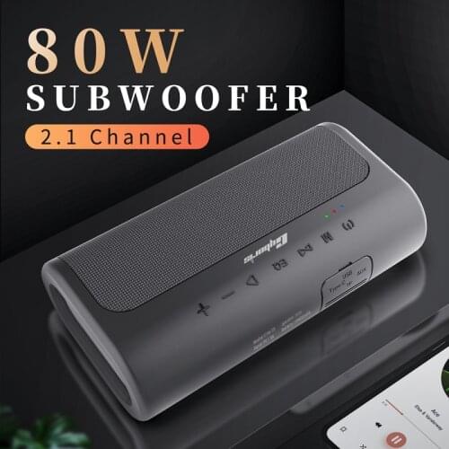 10400mAh Battery 80W TWS Subwoofer High-Power Portable Bluetooth Speaker Wireless Bass Column Support FM Radio USB AUX TF Card