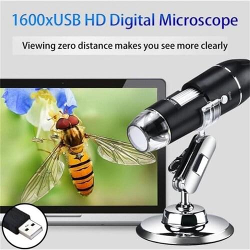 Adjustable 1600X 2MP 8 LED Digital Microscope for Type-C/Micro USB Magnifier Electronic Stereo USB Endoscope For Phone PC