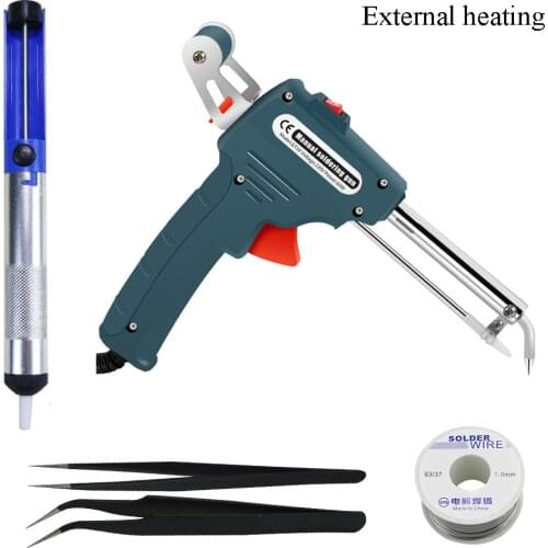 110V/220V 60W US/EU Hand-Held Internal Heating Electric Soldering Iron Automatically Send Tin Gun Welding Repair Tool Kit