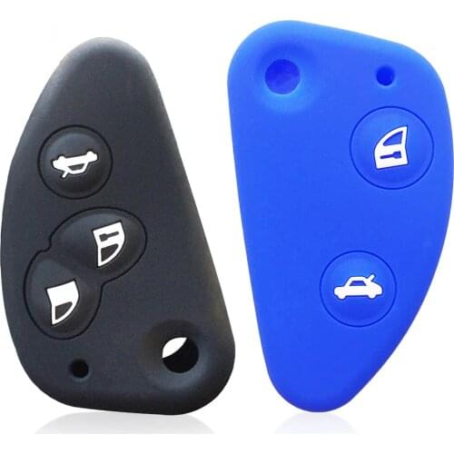 Silicone Car Key Cover FOB Case For Alfa Romeo 147 156 166 GT JTD TS Keychain Flip Remote Car Accessories Key Holder Car-stying