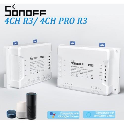 SONOFF 4CH R3/ 4CH PRO R3 Wifi Switch Module 4 Gang Wi-Fi DIY Smart Switch APP Voice Control Smart Home For Alexa Google Home