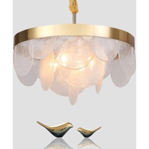 Modern chandelier designer simple round glass lamp bedroom gold living room lamp