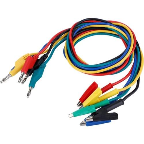 5pcs/set P1037 High Voltage 1M 4mm Banana Plug to Crocodile Clip Cable Test Leads For Multimeter