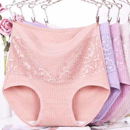 XL~6XL Womens Underwear Plus Size Panties For Women Cotton Briefs Lace Underpants Lingerie Antibacterial Female Intimates