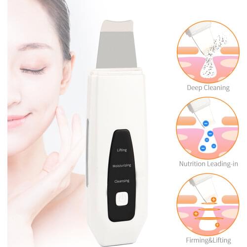 Ultrasonic Face Cleaning Machine Facial Skin Scrubber Pore Blackhead Remover Vibrate Deep Face Cleaning Facial Lifting Massager