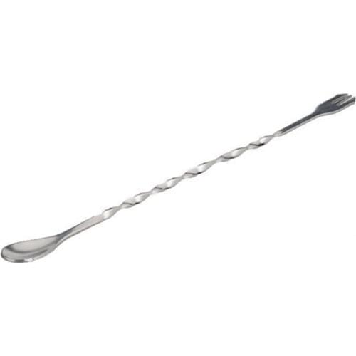 Stainless Steel Bar Cocktail Twisted Mixing Stirrin Spoon Fork Tip DIY Set Shaker Muddler Stirrer Twisted Mixing Spoon Kitchen