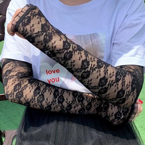 Summer Sunscreen Fingerless Mittens Covered Scar Classic Lace Arm Sleeves Arm Protectors Elastic Fake Sleeves Driving Gloves