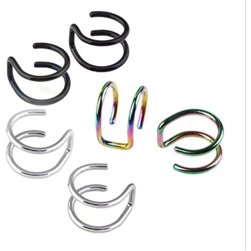 1 Pair The New Pretty Men and Women Stainless Steel No Hole Earring Nasal Clip Jewelry Accessories Wholesale